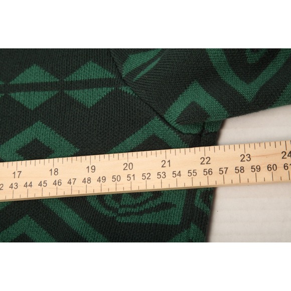 NVIDIA Sweater Mens Large Green Cardigan Shawl Collar Button Geek Nerd Knit - Picture 8 of 11